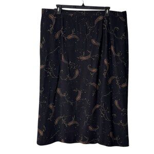 Vintage Worthington Maxi Skirt 24W Dark‎ Floral Fairy Goth Romantic Cottagecore